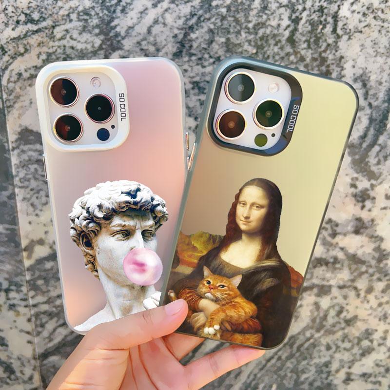 Арт Эстетика Давид Мона Лиза Чехол для Телефона Для iPhone 16 15 14 13 Pro Max Mini 15 14 Plus 12 11 Pro Max Ударопрочный Лазерный Чехол