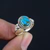 8X10 мм Натуральный Синий Медь Бирюзовый Драгоценный Камень Стерлингового Серебра 925 Ручной Работы Овальной Формы Драгоценный Камень Кольцо Для Женщин Девочек
