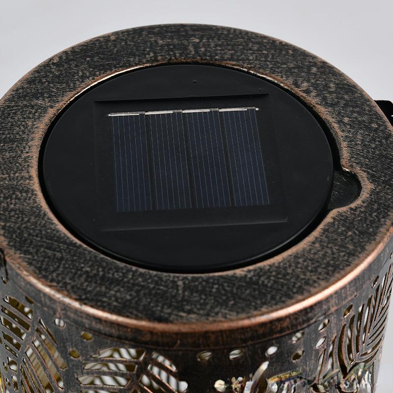 Солнечный кованый светильник на дереве, наружное украшение, атмосфера, ажурный подвесной светильник, садовый светильник, аксессуары для дома