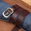 Мужской ремень из натуральной кожи в стиле ретро с пряжкой из коровьей кожи, простой ремень, универсальный ремень для мужчин