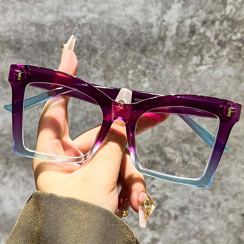 Большие очки для чтения «кошачий глаз» для женщин, стильные квадратные очки для дальнего зрения, женские очки по рецепту, диоптрии от 1,0 до 4,0