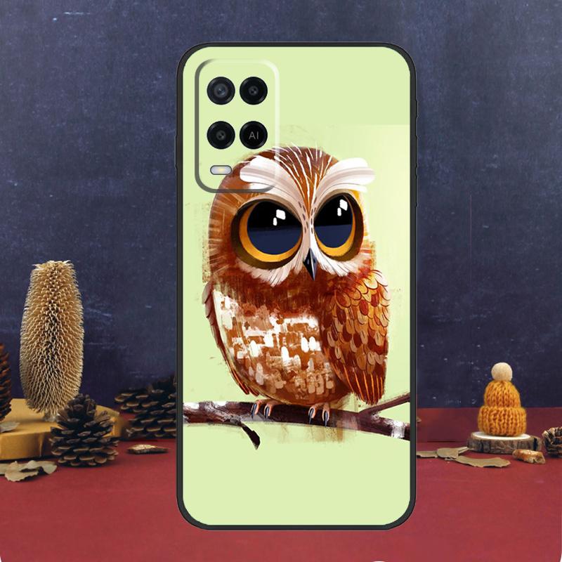 Cute Owl Cartoon For OPPO A17 A77 A58 A78 A98 A15 A5 A9 A96 A76 A16 A54 A74 A94 A52 A72 A79 A57S A53S Case