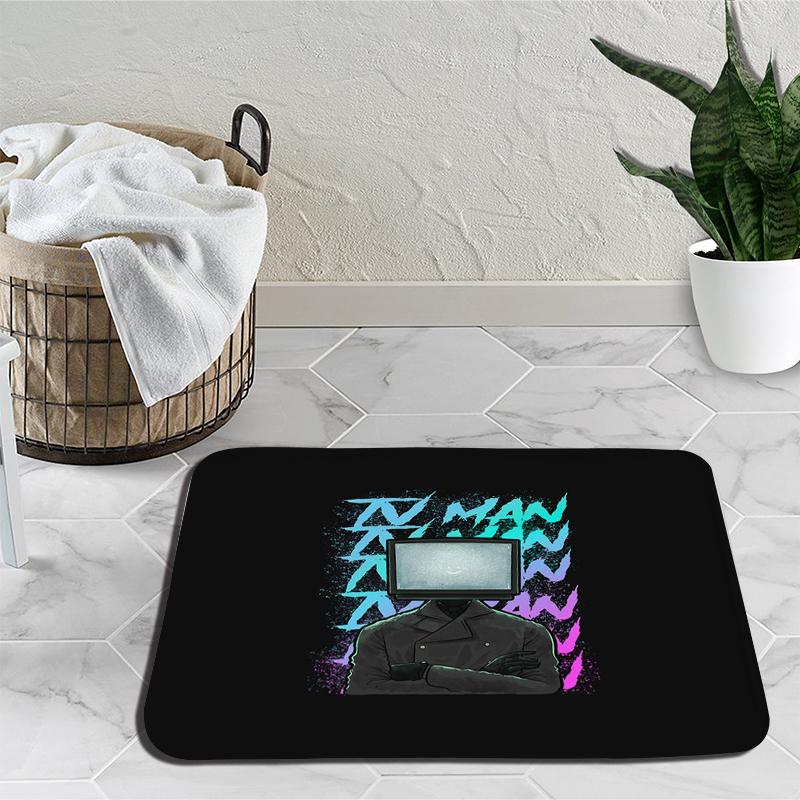 Skibidi Toilet Door Mat Speakerman Camera Man Soft Tufted Bedroom Bedside Carpet Home Decoration Area Rug Cartoon Kitchen Bath Mat