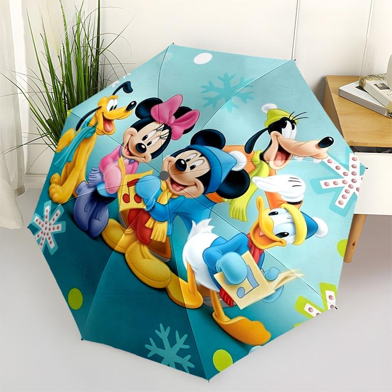 Winter Disney Themed Automatic Opening and Closing Umbrella, Brightly Colored 8-rib Portable Umbrella, Suitable for Men and Women