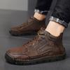 Men's High-top Casual Shoes Handmade Plush Shoes Casual Shoes Autumn and Winter Plus Size 39-48
