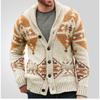 Осень и зима Новая мужская верхняя одежда с принтом Свитер с длинными рукавами Вязаная куртка