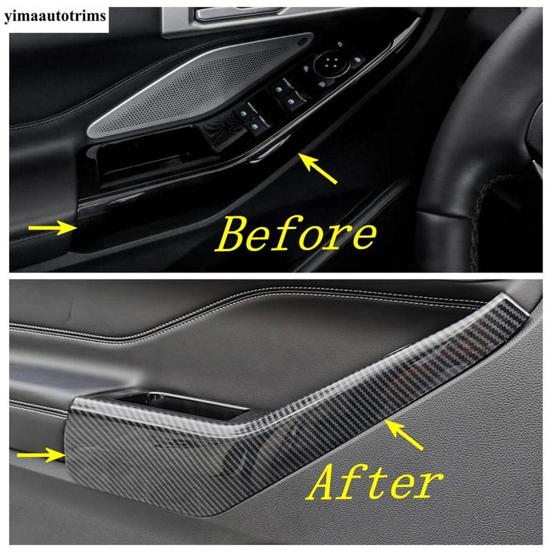 Car Inner Door Armrest Panel Handle Strip Decoration Cover Trim For Ford Explorer - 2025 ABS Matte Carbon Fiber Accessories
