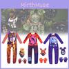 Five Nights Kids At Freddys Halloween Cosplay Party Suit Jumpsuit Gloves Mask