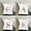 Custom Name White Canvas Tote Bag Large Capacity Foldable Supermarket Shopping Bag For Women Shopper Personalized Handbags