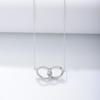 Geometric Twisted Double Ring Buckle Necklace Women Trendy Collarbone Chain