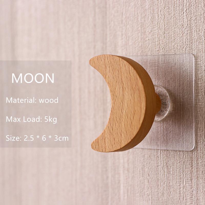 Декоративные крючки для дома, деревянные настенные крючки, крючок для звездного ключа, современный креативный крючок для пальто, настенная вешалка, крючки для подвешивания сумок