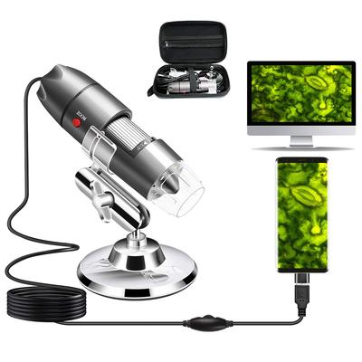 USB-микроскоп-камера Cainda со стойкой, чехлом для переноски, цифровой микроскоп, совместимый с и Mac, портативная увеличительная камера для и взрослых, совместимая