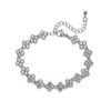 Elegant Light Luxury Women's Gold Plated Copper Bracelet Zircon Four-leaf Clover Necklace Flower Jewelry Set