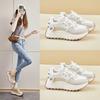 Женские кроссовки для бега, повседневные нескользящие кроссовки на толстой платформе, прогулочная обувь со шнуровкой, удобные спортивные теннисные туфли из искусственной кожи для женщин