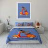 Dachshund on Orange Scooter Bedding Duvet Cover Set Duvet Cover Pillowcases  (1*Duvet Cover 2*Pillowcases, without duvet insert)