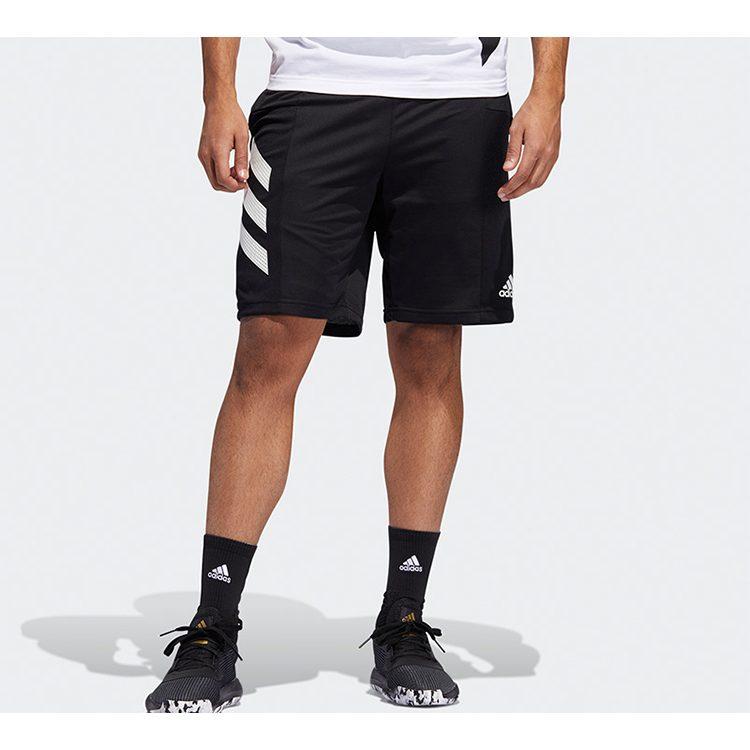 adidas Баскетбольные Шорты Мужские Черные Умеренные Прямого Кроя Штаны DX6656