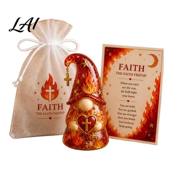 Gnome Ornament Emotional Support Figure with Card And Encouragement Gift for Her Gauze Bag Positive Energy Women Decor