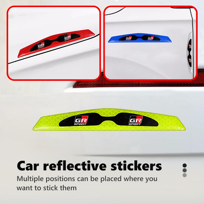 MZD1  4pcs Reflective Car Door Edge Protector Sticker Anti Collision Anti-scratch Strip For Toyota chr Corolla Camry rav4 Yaris GR