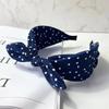 Bow Knot Retro Polka Dot Hairband Cross Hair Hoop Headwear Women's Wide Headband  Hair Accessories