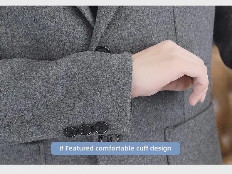 2024 Men's Woolen Stand Collar Coat - Autumn/Winter Business Casual Trend
