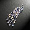 Vintage Peacock Corsage Crystal Peacock Fringe Brooch Shining Jewelry Accessories Animal Pin Women