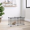 3114052 vidaXL Pet Cage 8 Panels Black 35x35 Cm Steel