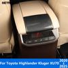 Для Toyota Highlander Kluger XU70 -2024 2025 Панель-накладка на крышку ящика для хранения подлокотника из углеродного волокна Наклейка Декоративная накладка Аксессуары для интерьера