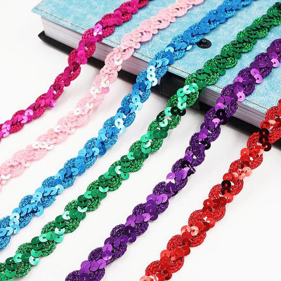 Sequin Ribbon Shiny Exquisite DIY Polyester Yarn Sewing Applique Sequin Lace Trim Home Supply