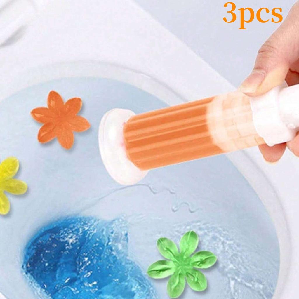 3Pcs Toilet Cleaner Gel Fresh Flower Aromatic Drain Toilet Cleaning Detergent Air Freshener Remove Odors Home Bathroom Tools
