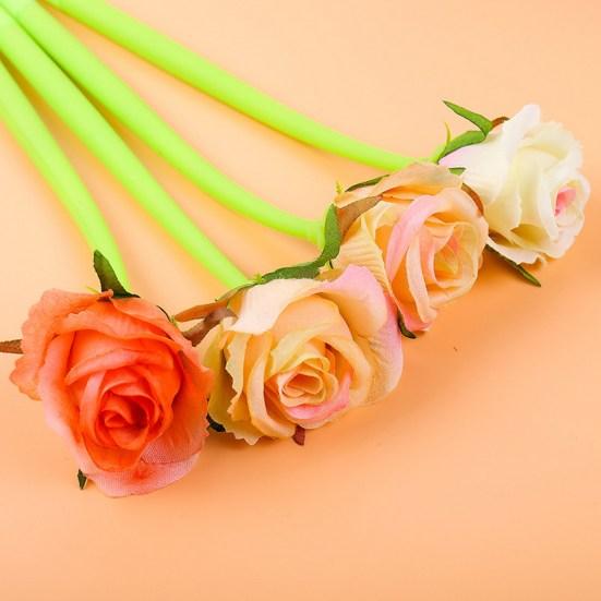 Креативные ручки, привлекательные черные чернила, стационарные силиконовые формы в форме цветка, подарок на день учителя, школьные принадлежности