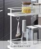 Yamazaki Slim Kitchen Cart, White, Approx. W38 x D12 x H66cm, Tower [Assembly Required: Casters and Hooks Attached] 7151