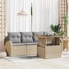 5-piece Garden Sofa Set with Beige Cushions In Poly Rattan 3358254