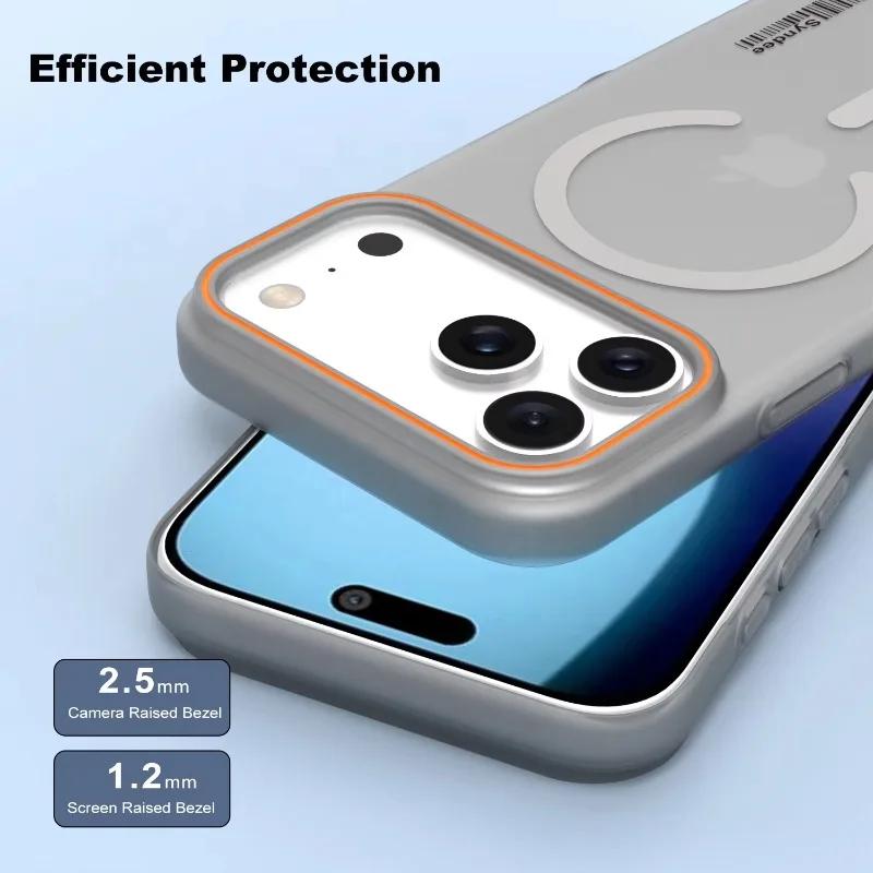 Роскошный полупрозрачный матовый магнитный чехол для телефона для iPhone 17 Pro Max 17Air 17Pro Magsafe Беспроводная зарядка Защита от падения Защитный чехол