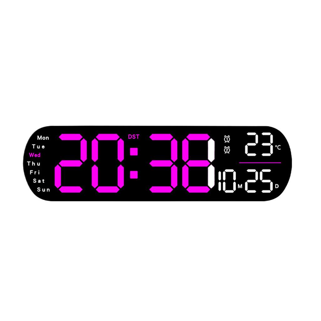 Led Digital Wall Clock Mood Lighting Timing Countdown Alarm Auto Dimmer Displayed Time/date/temperature/week LED Alarm Clock