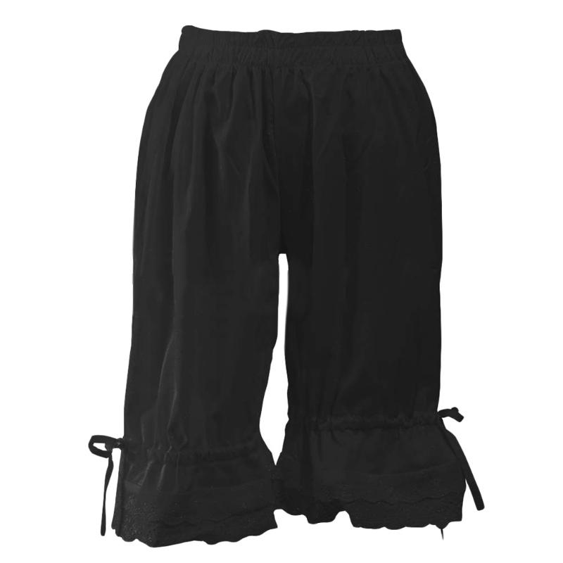 Винтажные однотонные брюки-фонарики, шорты- bloomers, воланы, кружевной подол, шорты с бантом, эластичная талия, широкие штанины, эластичный пузырь