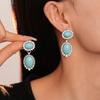 Bohemia Style Ethnic Style Tassel Earrings Green Water Drop Earrings Pendant  Summer Party