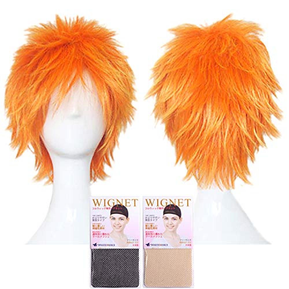 CaseEden Uta noPrince-sama Tatsuya Hinata StarrySky Naoji Higa BLEACH Shinigami Ichigo Kurosaki Cosplay Wig Short Heat Resistant Orange Gold & White M