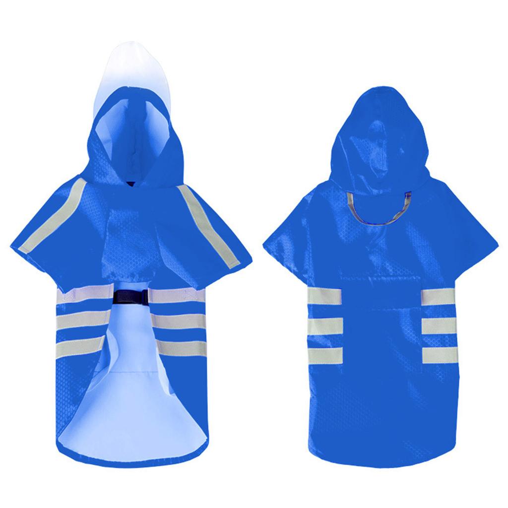 Water Resistant Dog Raincoat With High Density PU Fabric Reflective Strips For Night Safety And Rainy Day Protections