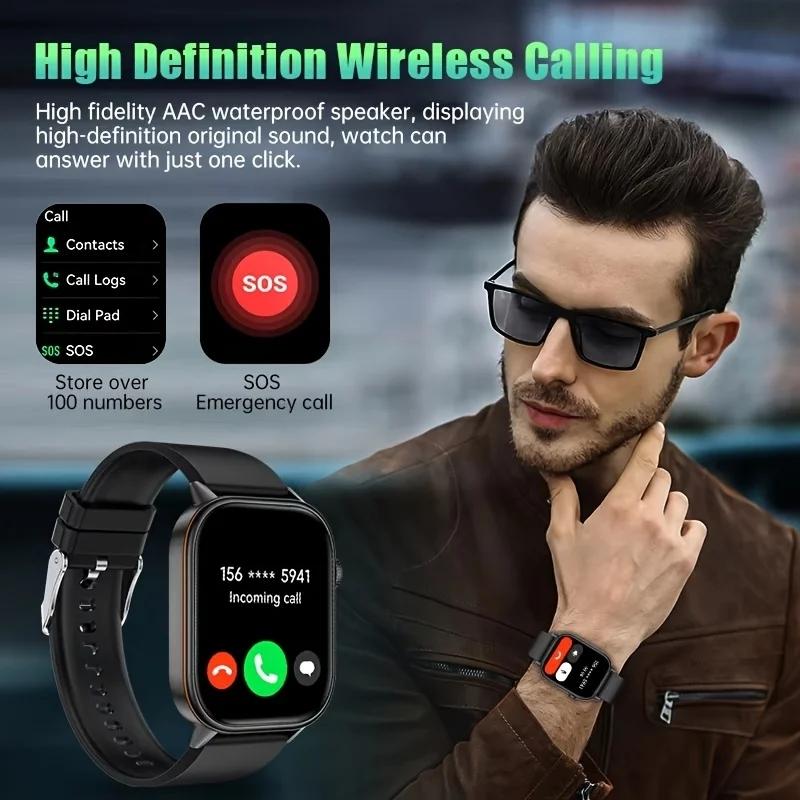 SACOSDING New Smartwatch GPS Position Waterproof Smartwatch Men Compass Outdoor Sports Buletooth Call Watch 2.01 Inch HD Screen