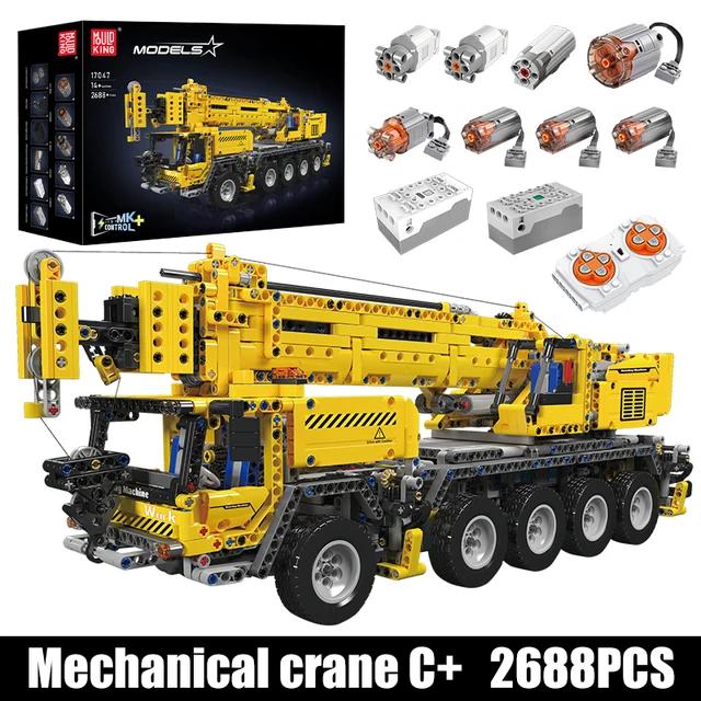 MOULD KING 17047 Technical Truck Building Block The APP Control Mobile Crane Model Enginerring Brick Toys Kids Christmas Gift