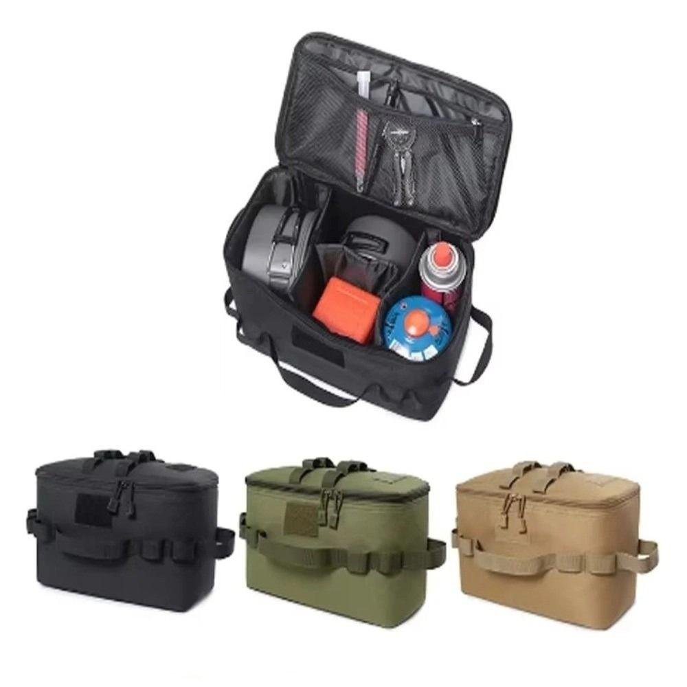 Сумка для хранения кемпингового снаряжения большой вместимости, многокарманный органайзер для посуды и кухонных принадлежностей, для приготовления на открытом воздухе