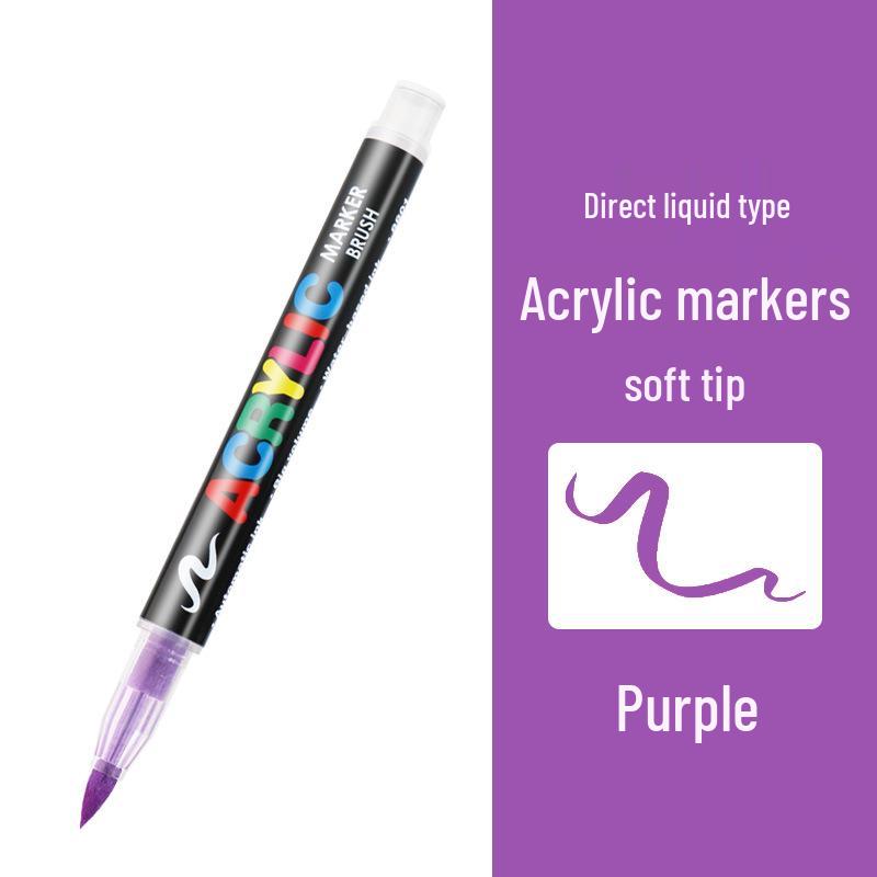 8101 Акриловые маркеры с мягким наконечником - 12/24 цвета для студенческого творчества, DIY и граффити