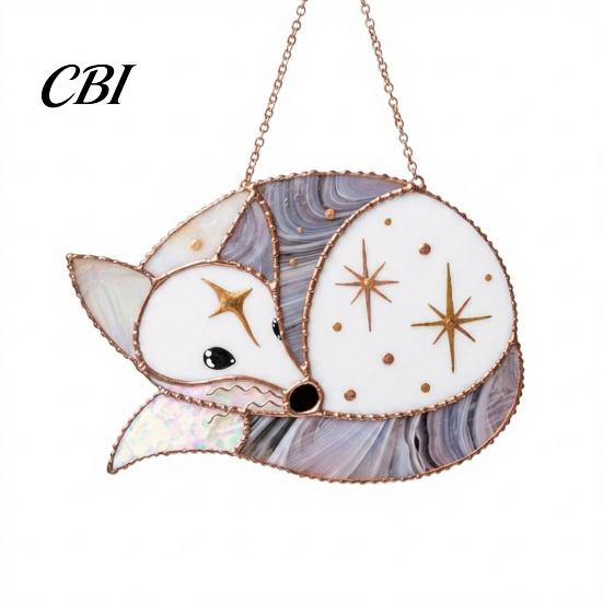 Bright Interior Accents Fairy Mouse Suncatcher, Stained Glass Style Acrylic Window Hanging Ornament, Woodland Fantasy Colorful Shadow Display