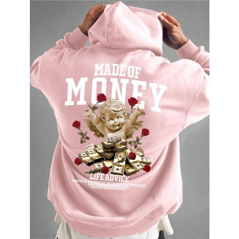 Мужская термотолстовка с капюшоном Manfinity с надписью и цветочным принтом, карманом-кенгуру и завязками