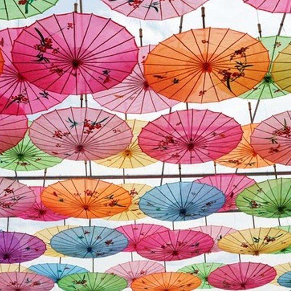 Классический бумажный зонтик для самостоятельной покраски Традиционный зонт из масляной бумаги Живописная местность