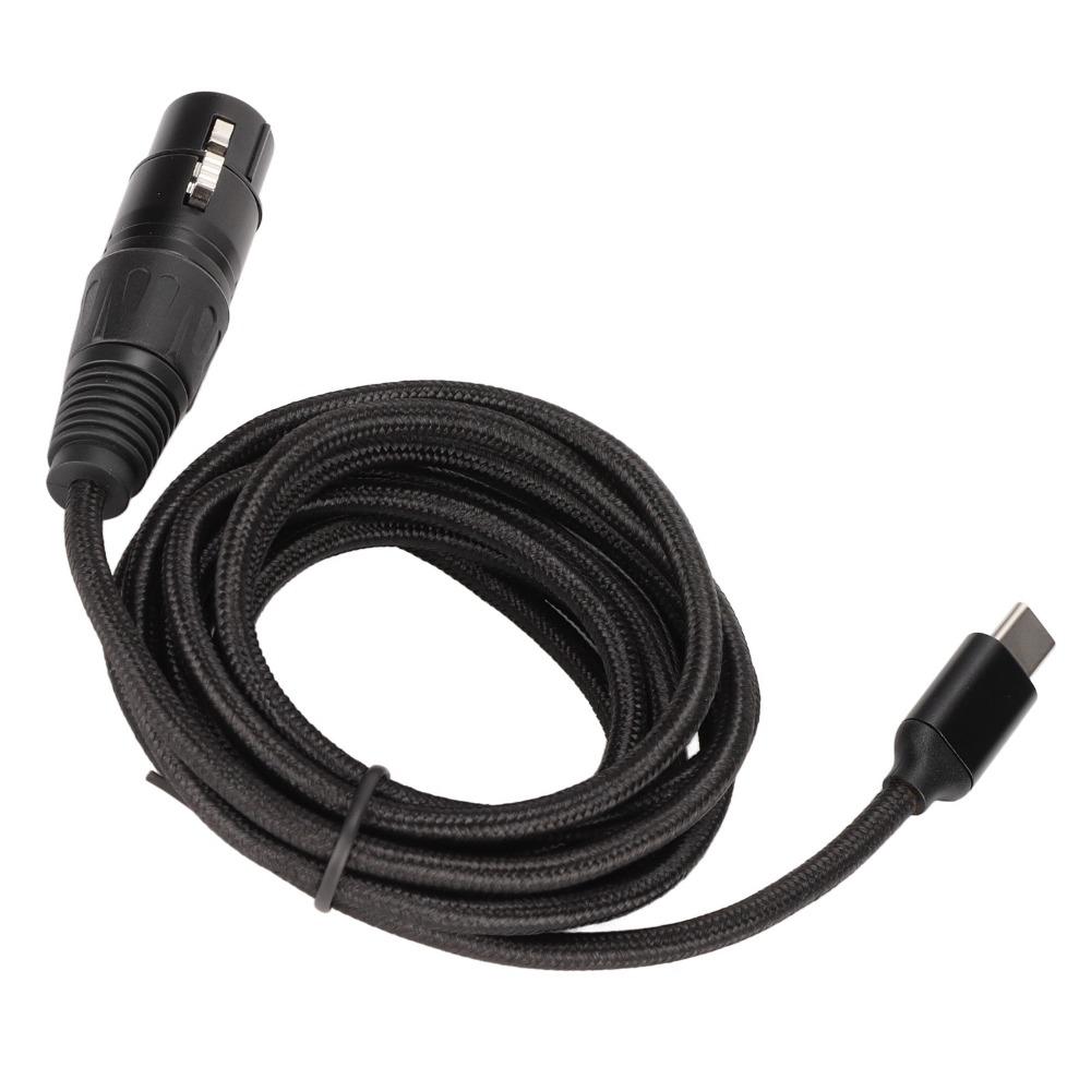 HIFI Type C Microphone Audio Cable Plug and Play USB Mic Recording Cable  XLR Microphone