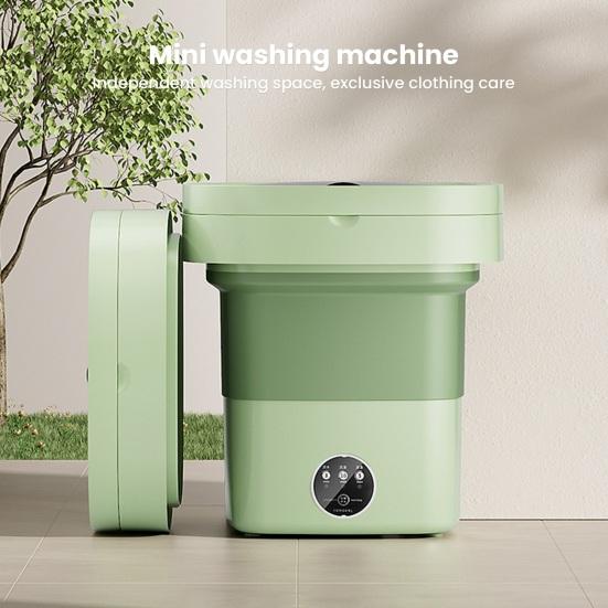 1 Set Foldable Mini Washing Machine Low Noise Energy-saving Compact Size Underwear Socks Clothes Small Washer Bathroom Supplies