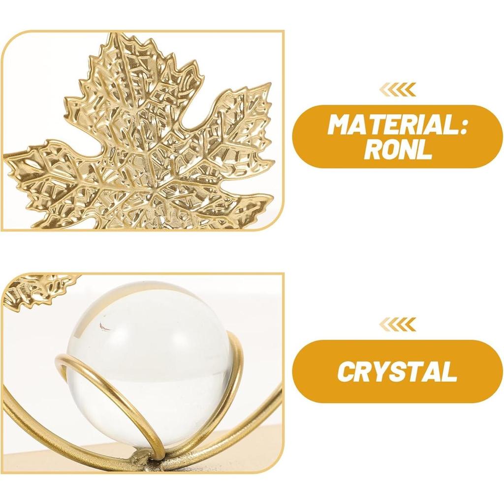 Лист Скульптура Статуя Декор Настольный Орнамент Железные Скульптуры Искусство Домашние Ремесла Статуи для Гостиной Спальня Офисные Полки Украшение(кленовый лист)