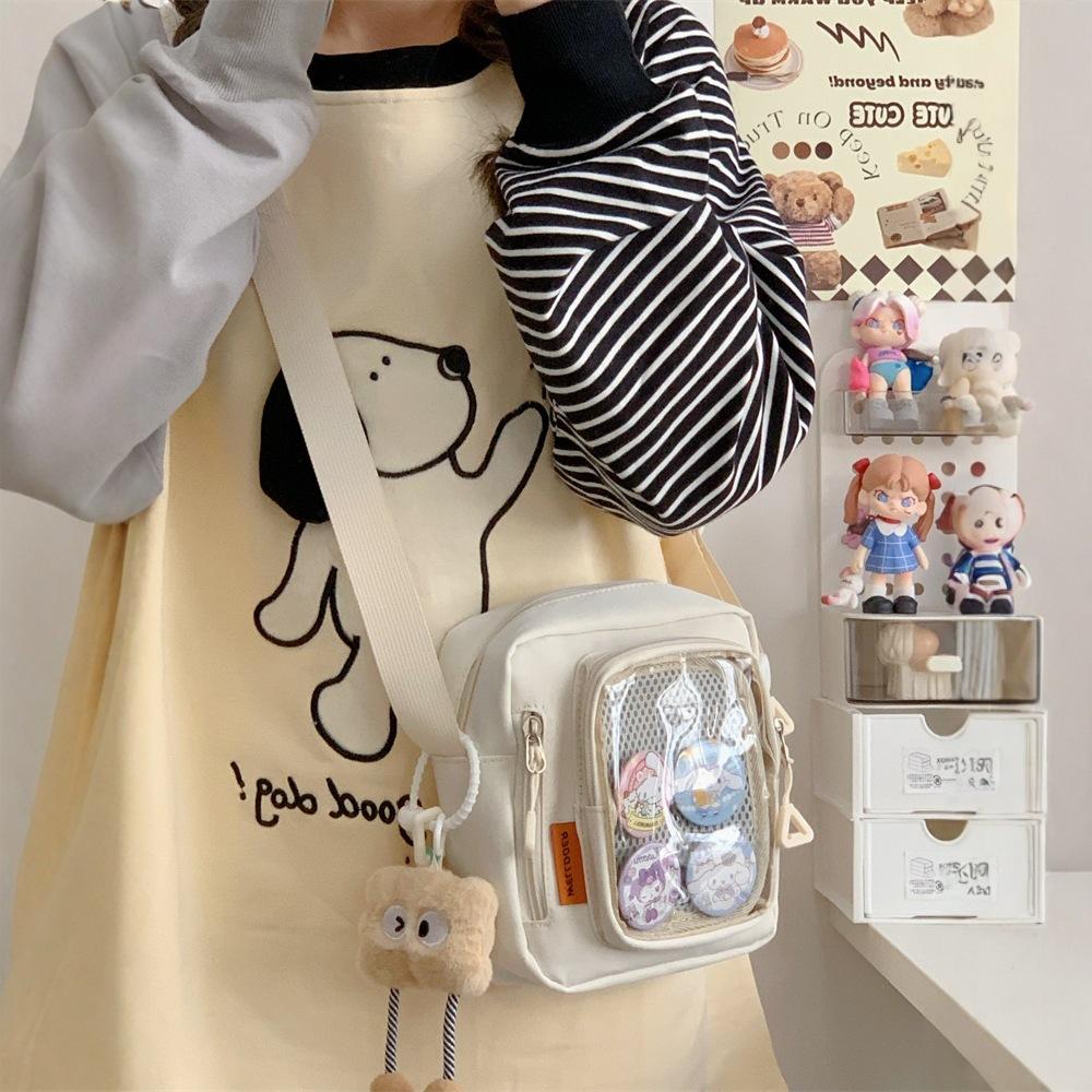 Japanese Girl Ins Transparent Pain Bag, Small Food, Shoulder Messenger Bag, Women's Versatile Casual Mobile Phone Small Bag