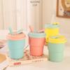 Cute Cartoon Straw Cup 380ML Sport Water Bottle Small Drinking Tumbler  Summer